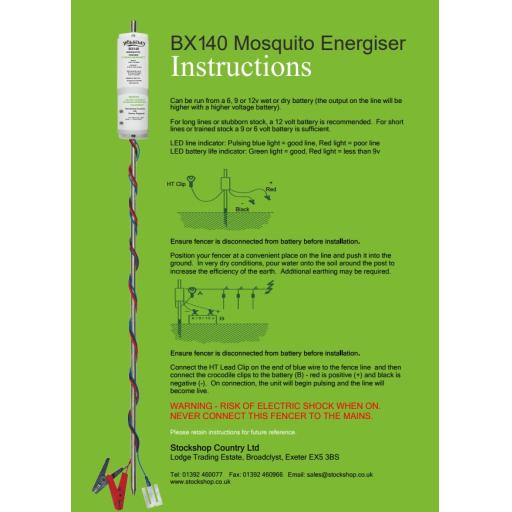 Wolseley BX140 Mosquito Battery Powered Energiser Instructions (e-download)